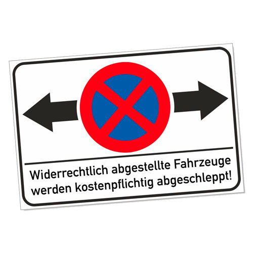 Parkverbotsschild WUNSCHTEXT Hinweis parken verboten Parkverbot Schild DRU 0147 